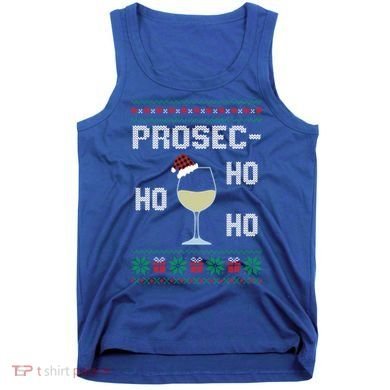 Funny Prosec Ho Ho Ho Christmas Prosecco Santa Hat Wine Gift Tank Top