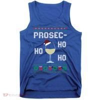 Funny Prosec Ho Ho Ho Christmas Prosecco Santa Hat Wine Gift Tank Top thumb 0