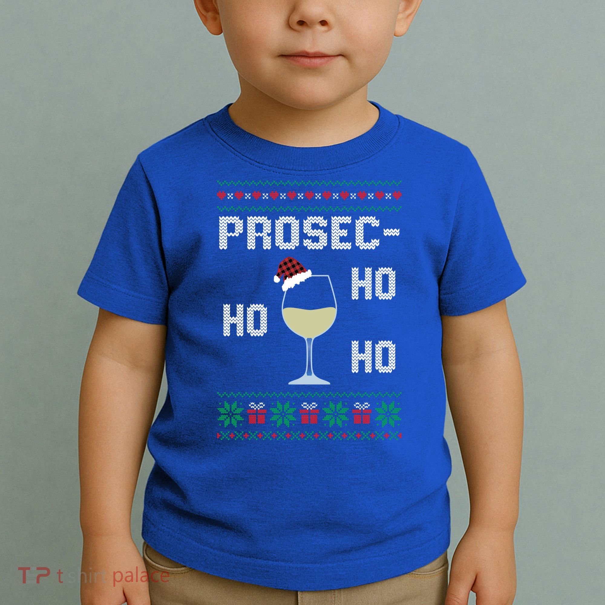 Funny Prosec Ho Ho Ho Christmas Prosecco Santa Hat Wine Gift Toddler T-Shirt