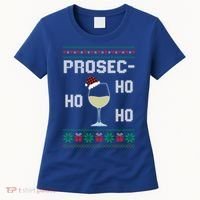 Funny Prosec Ho Ho Ho Christmas Prosecco Santa Hat Wine Gift Women's T-Shirt thumb 0