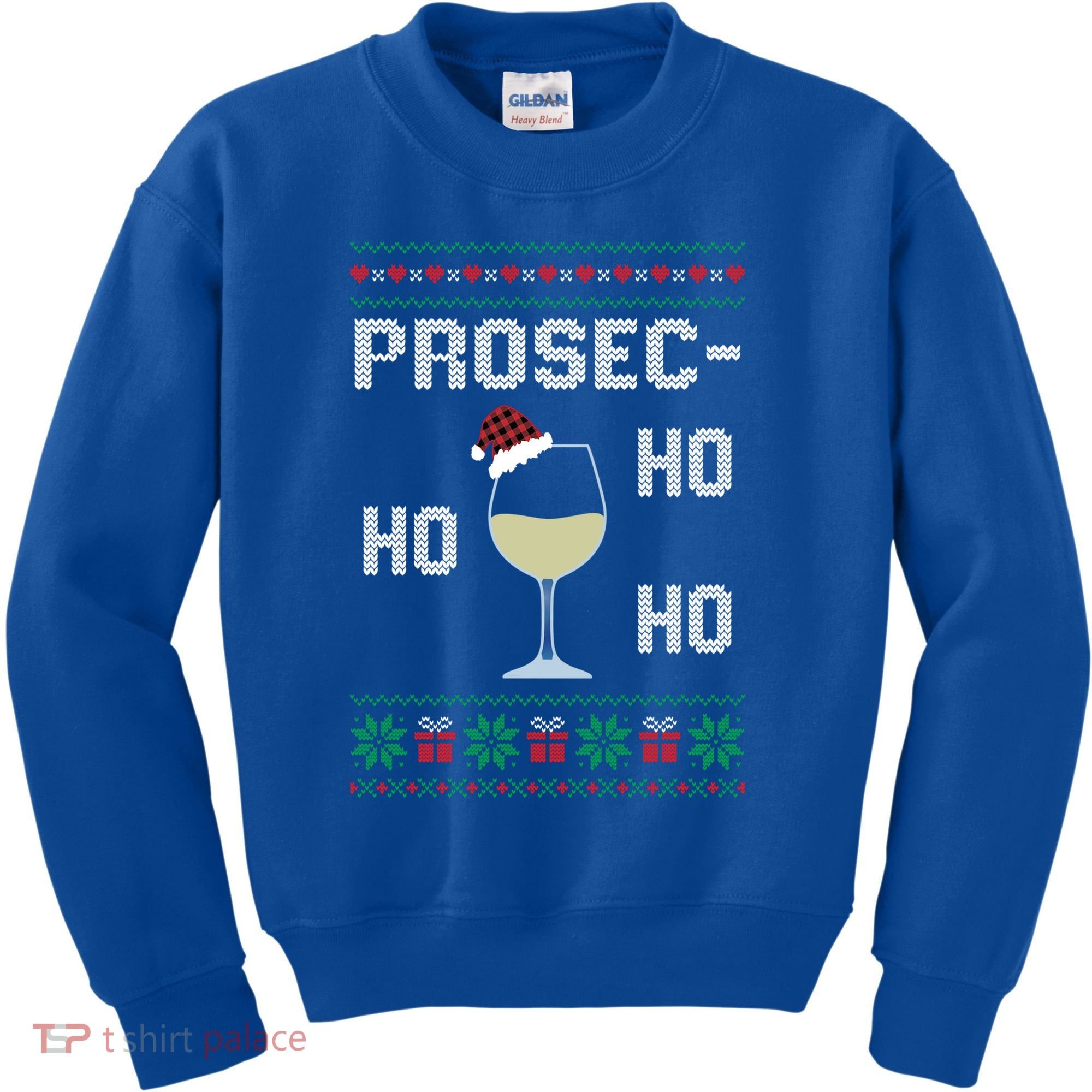 Funny Prosec Ho Ho Ho Christmas Prosecco Santa Hat Wine Gift Kids Sweatshirt