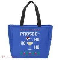 Funny Prosec Ho Ho Ho Christmas Prosecco Santa Hat Wine Gift Tote Bag thumb 0