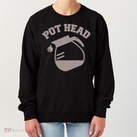 Funny Pot Head Coffee Lover Women's Sweatshirt thumb 0