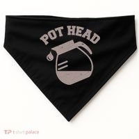 Funny Pot Head Coffee Lover USA-Made Doggie Bandana thumb 0