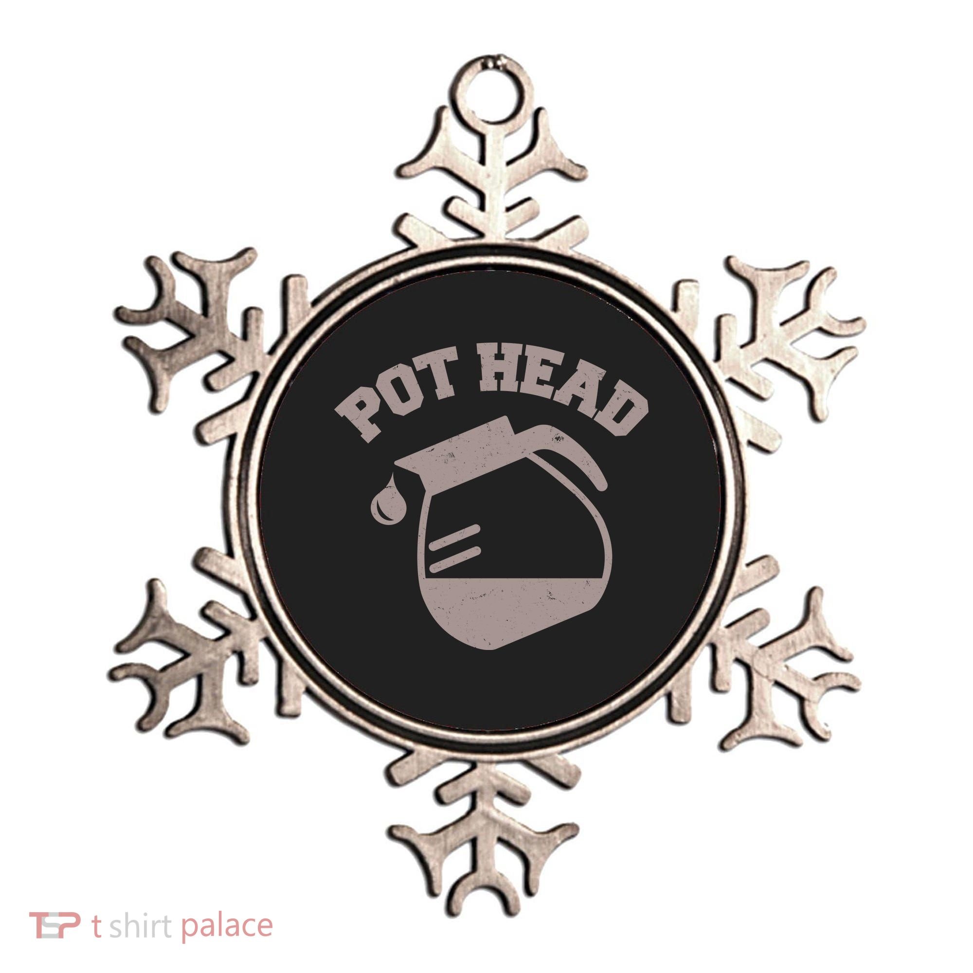 Funny Pot Head Coffee Lover Ornament