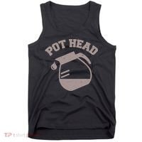 Funny Pot Head Coffee Lover Tank Top thumb 0