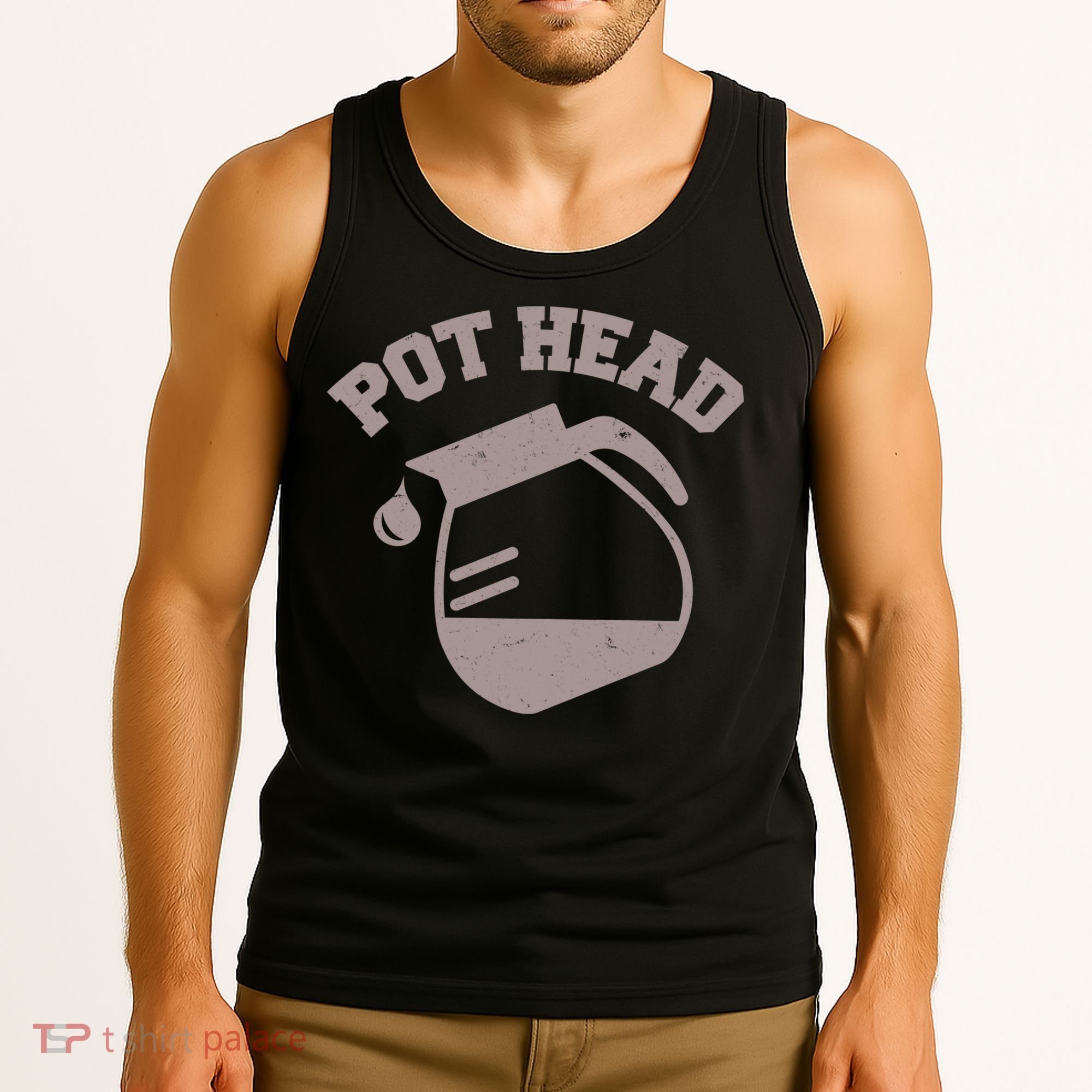 Funny Pot Head Coffee Lover Tank Top
