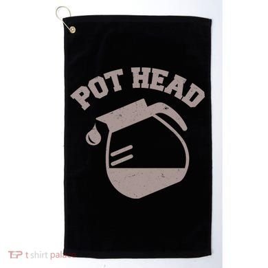 Funny Pot Head Coffee Lover Golf Towel