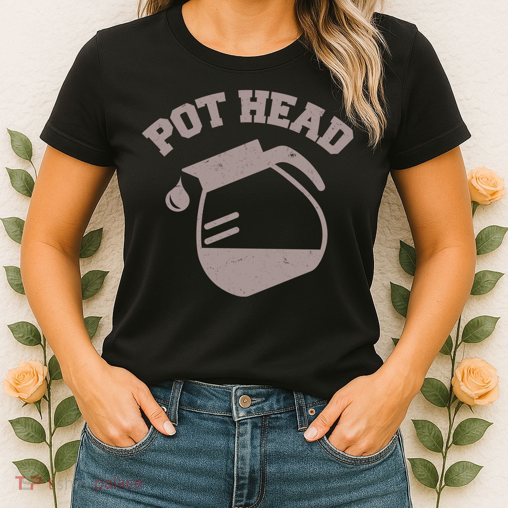 Funny Pot Head Coffee Lover Women's T-Shirt