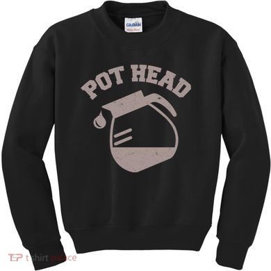 Funny Pot Head Coffee Lover Kids Sweatshirt