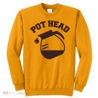 Funny Pot Head Coffee Lover Sweatshirt thumb 0