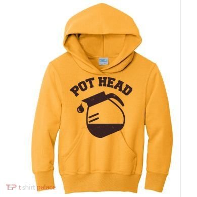 Funny Pot Head Coffee Lover Kids Hoodie