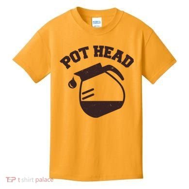 Funny Pot Head Coffee Lover Kids T-Shirt