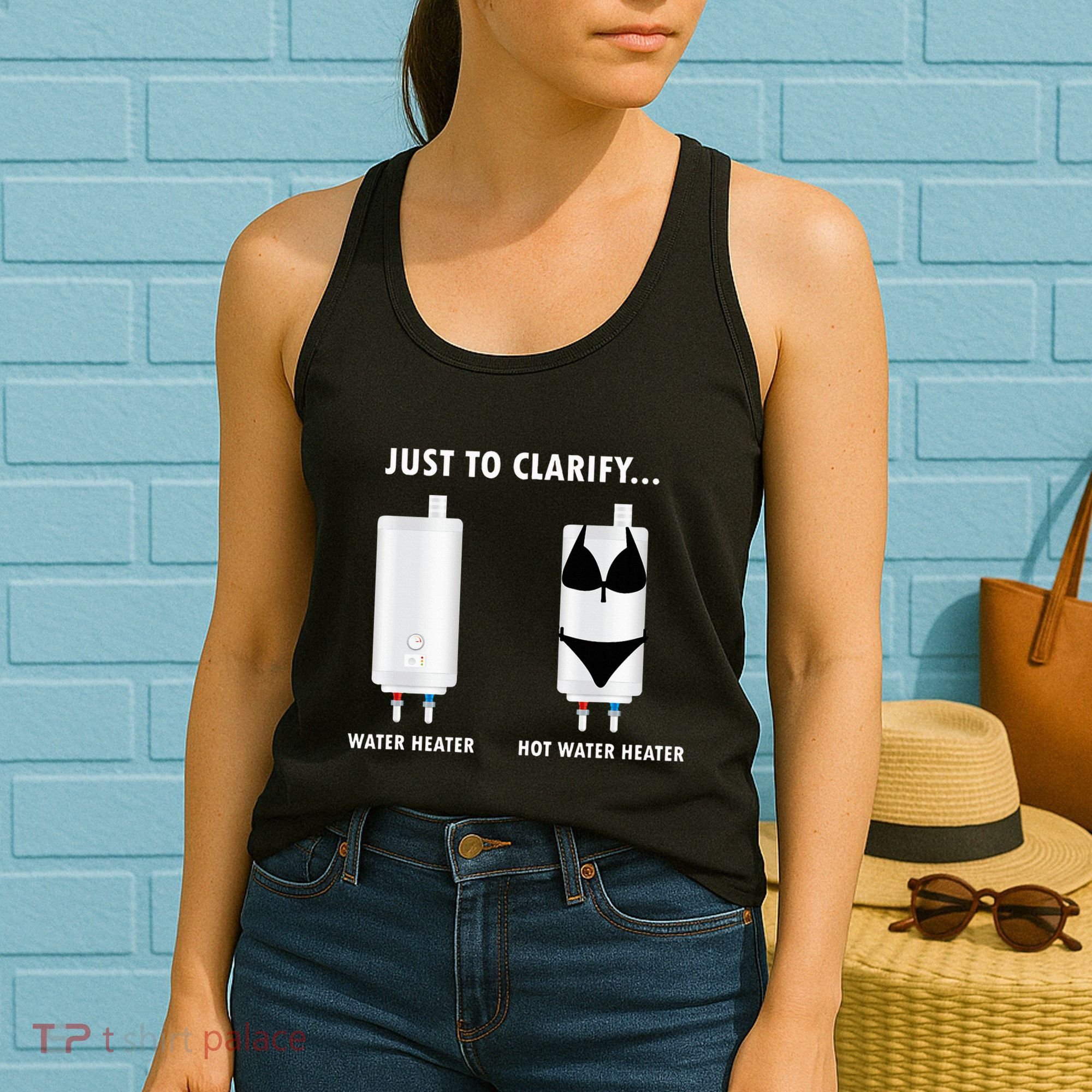 Funny Plumber Hot Water Heater Plumbing Dad Joke Women's Tank Top