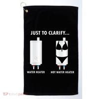 Funny Plumber Hot Water Heater Plumbing Dad Joke Golf Towel thumb 0