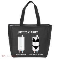 Funny Plumber Hot Water Heater Plumbing Dad Joke Tote Bag thumb 0