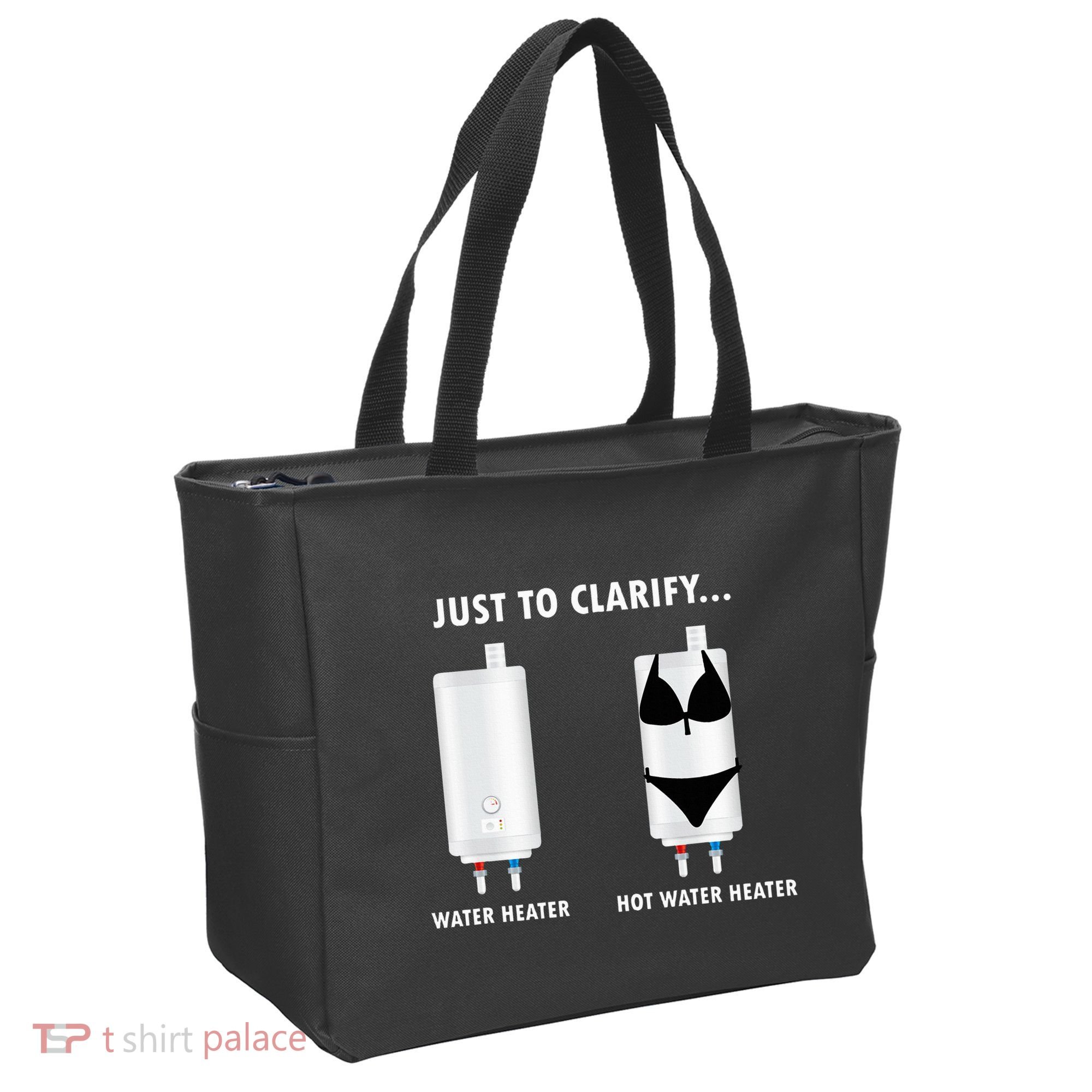 Funny Plumber Hot Water Heater Plumbing Dad Joke Tote Bag