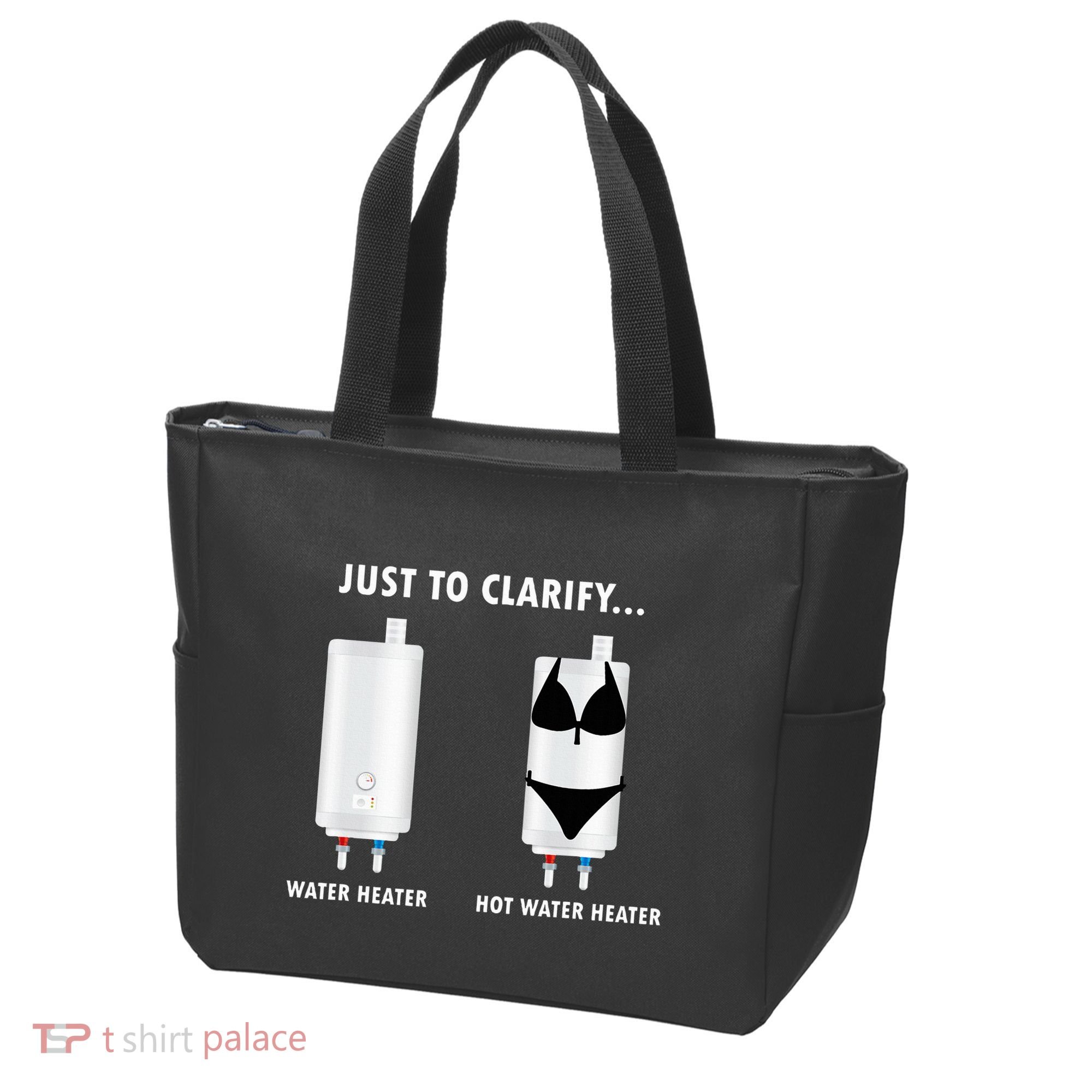 Funny Plumber Hot Water Heater Plumbing Dad Joke Tote Bag