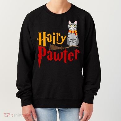 FUNNY Pun Hairy Pawter TShirt Wizard Gift For Cat Lovers Women's Sweatshirt