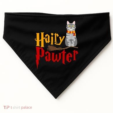 FUNNY Pun Hairy Pawter TShirt Wizard Gift For Cat Lovers USA-Made Doggie Bandana