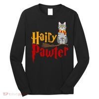 FUNNY Pun Hairy Pawter TShirt Wizard Gift For Cat Lovers Long Sleeve Shirt thumb 0