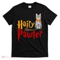 FUNNY Pun Hairy Pawter TShirt Wizard Gift For Cat Lovers T-Shirt thumb 0