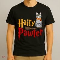 FUNNY Pun Hairy Pawter TShirt Wizard Gift For Cat Lovers T-Shirt thumb 3