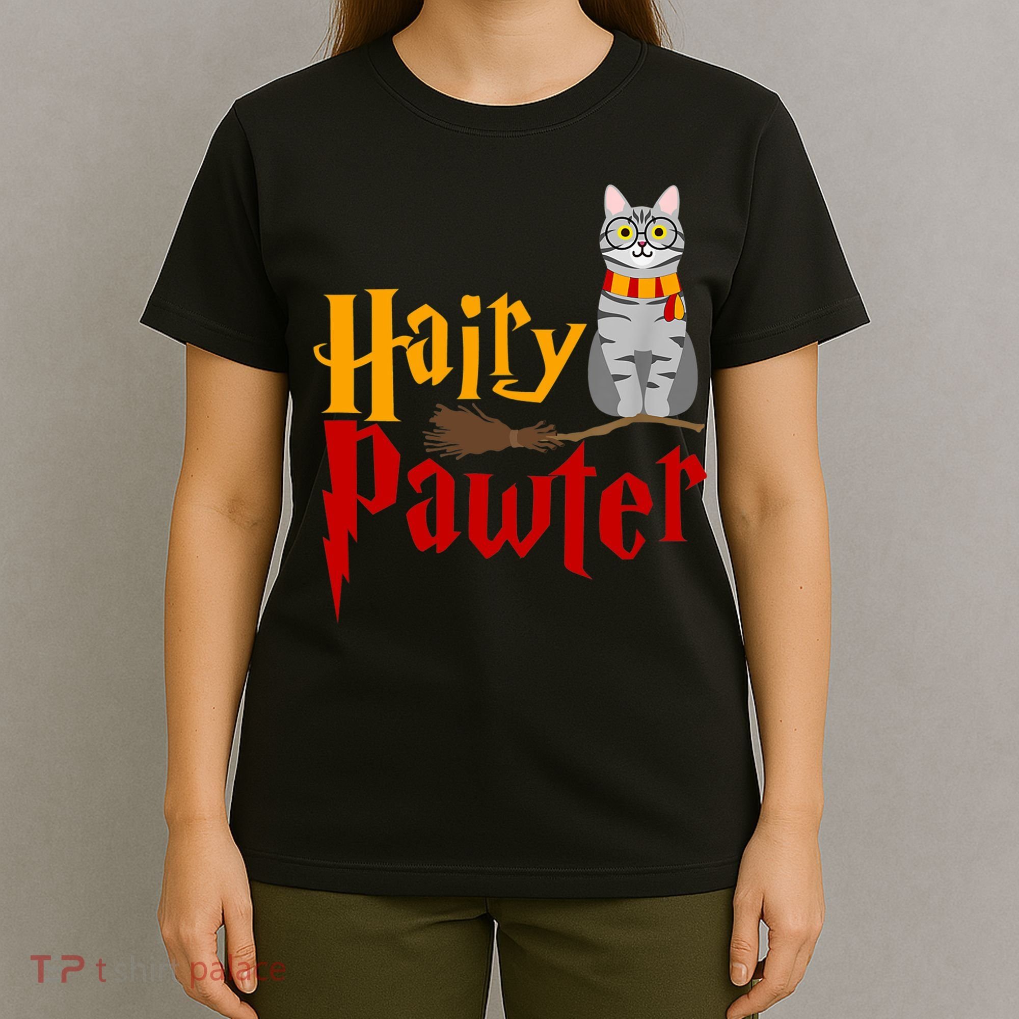 FUNNY Pun Hairy Pawter TShirt Wizard Gift For Cat Lovers T-Shirt
