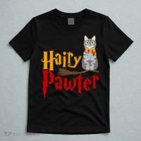 FUNNY Pun Hairy Pawter TShirt Wizard Gift For Cat Lovers T-Shirt thumb 5