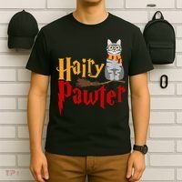 FUNNY Pun Hairy Pawter TShirt Wizard Gift For Cat Lovers T-Shirt thumb 6