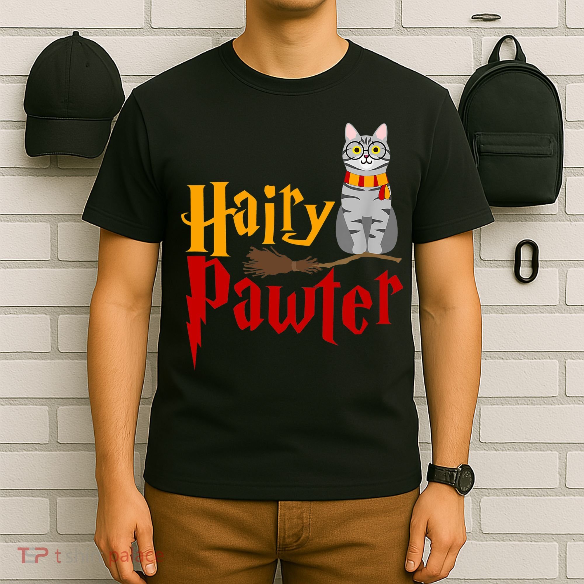 FUNNY Pun Hairy Pawter TShirt Wizard Gift For Cat Lovers T-Shirt
