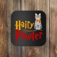 FUNNY Pun Hairy Pawter TShirt Wizard Gift For Cat Lovers Coaster thumb 0