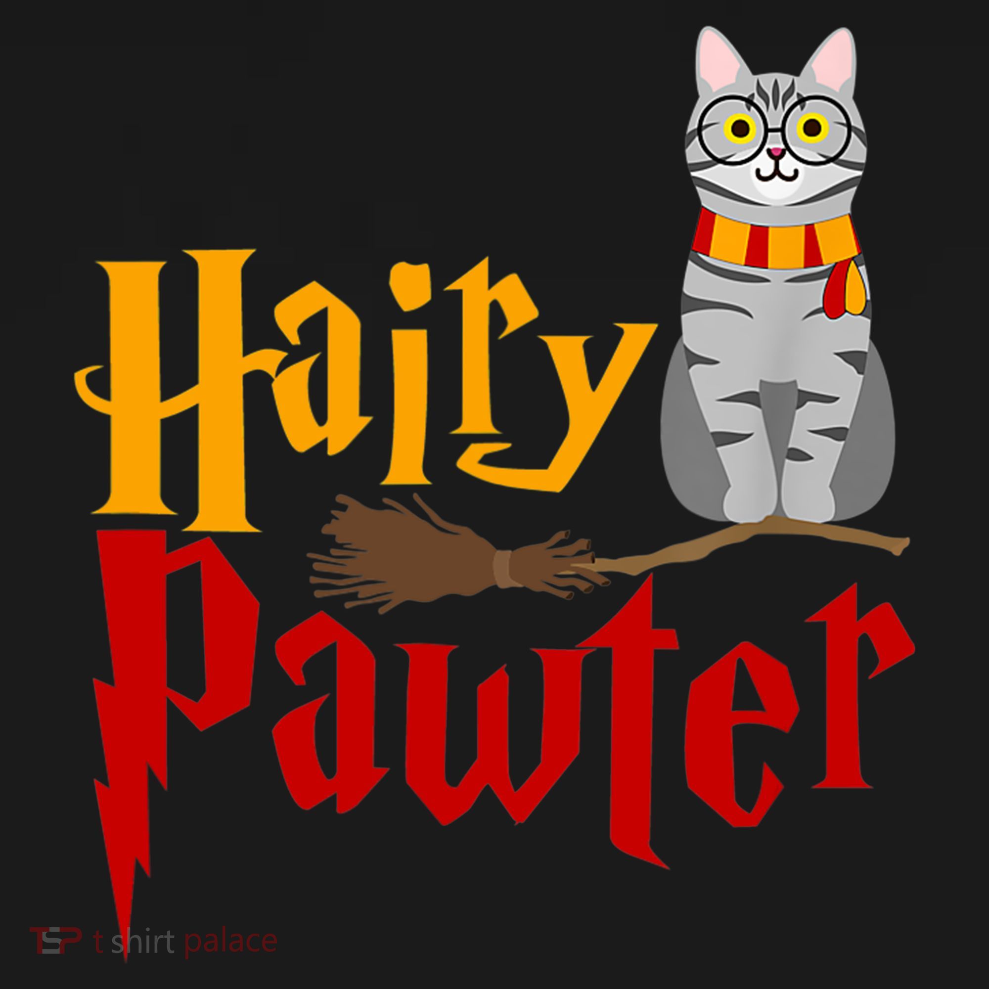 FUNNY Pun Hairy Pawter TShirt Wizard Gift For Cat Lovers Polo
