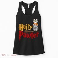 FUNNY Pun Hairy Pawter TShirt Wizard Gift For Cat Lovers Women's Tank Top thumb 0