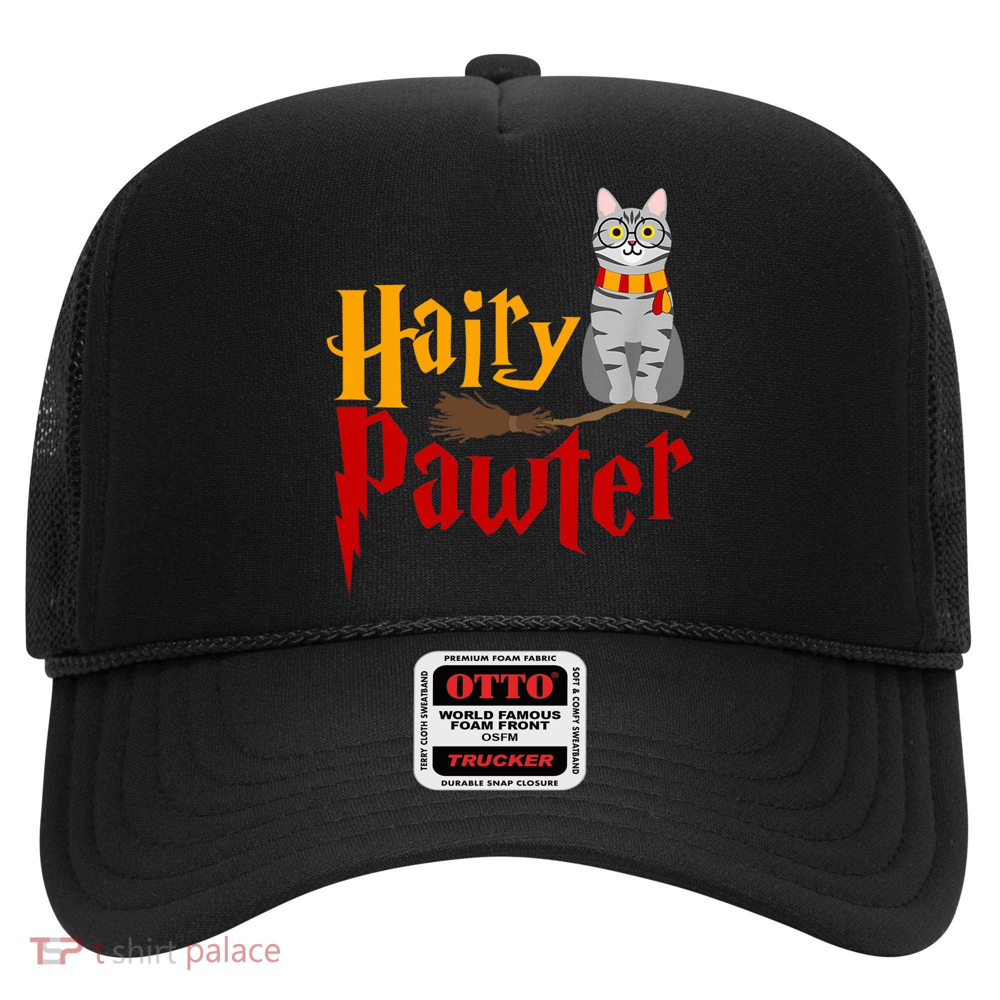 FUNNY Pun Hairy Pawter TShirt Wizard Gift For Cat Lovers Hat