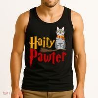 FUNNY Pun Hairy Pawter TShirt Wizard Gift For Cat Lovers Tank Top thumb 3