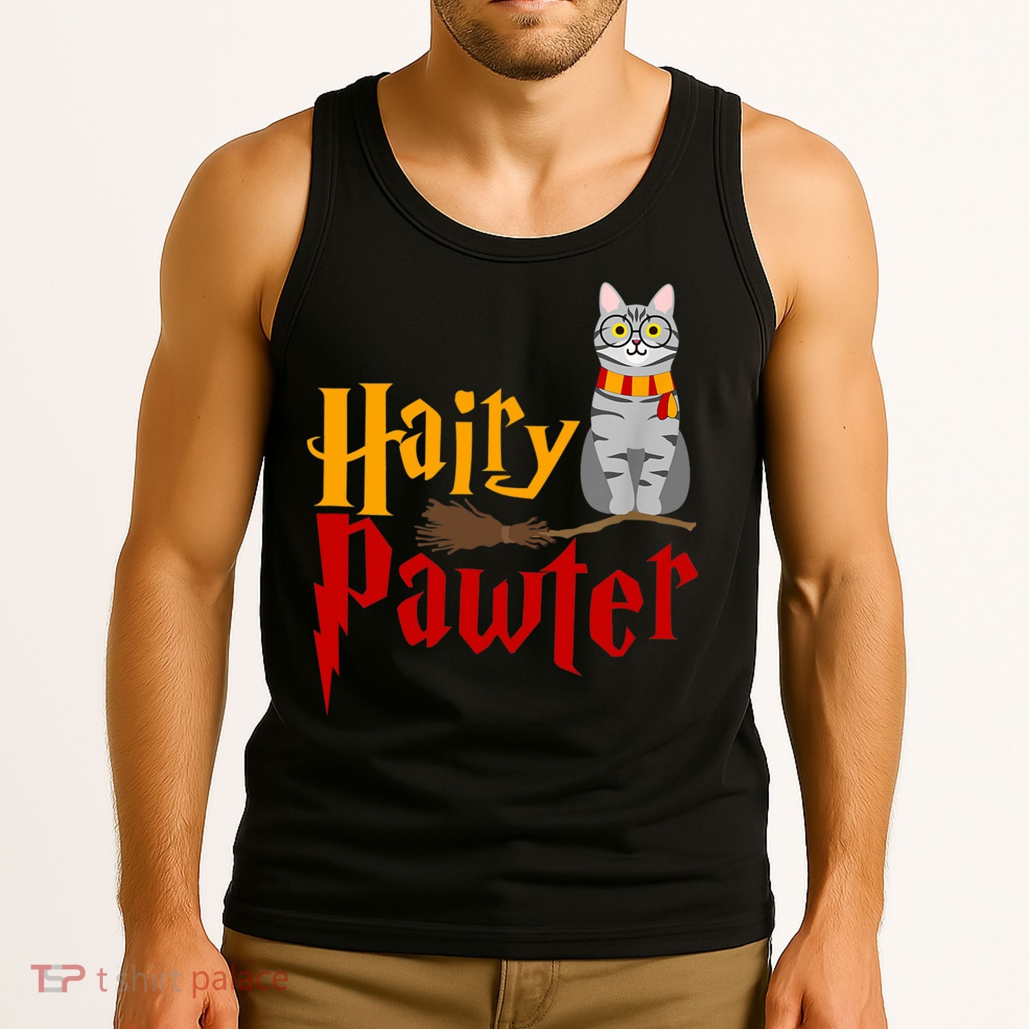 FUNNY Pun Hairy Pawter TShirt Wizard Gift For Cat Lovers Tank Top