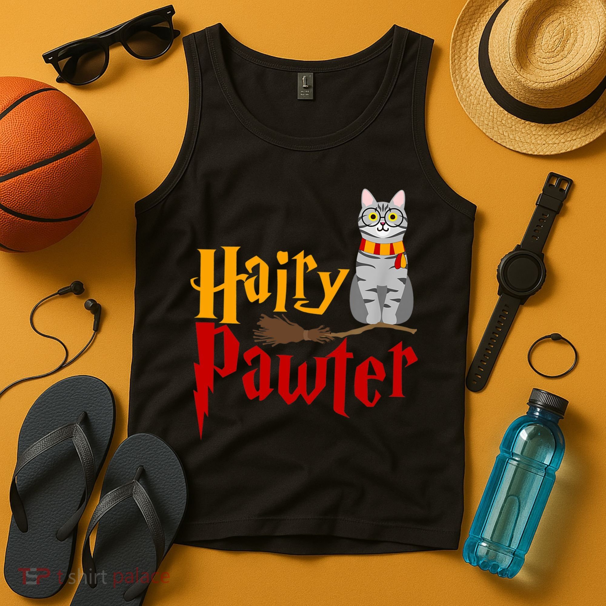 FUNNY Pun Hairy Pawter TShirt Wizard Gift For Cat Lovers Tank Top