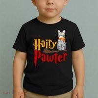 FUNNY Pun Hairy Pawter TShirt Wizard Gift For Cat Lovers Toddler T-Shirt thumb 2
