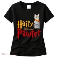 FUNNY Pun Hairy Pawter TShirt Wizard Gift For Cat Lovers Women's T-Shirt thumb 0