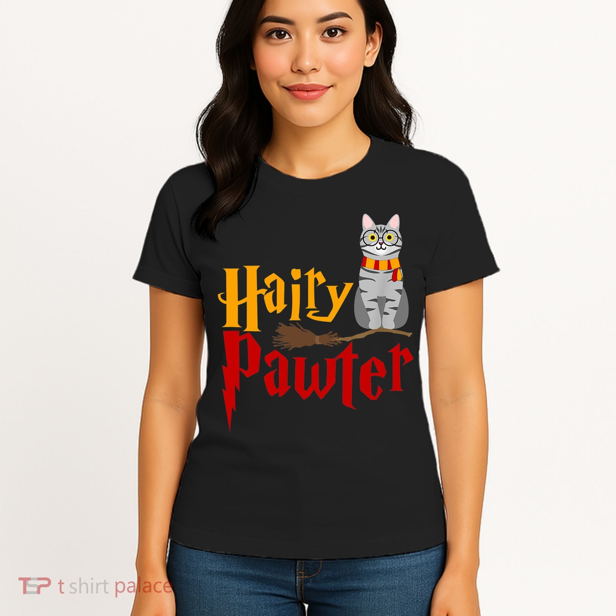 FUNNY Pun Hairy Pawter TShirt Wizard Gift For Cat Lovers Women's T-Shirt