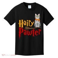 FUNNY Pun Hairy Pawter TShirt Wizard Gift For Cat Lovers Kids T-Shirt thumb 0