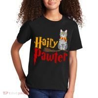FUNNY Pun Hairy Pawter TShirt Wizard Gift For Cat Lovers Kids T-Shirt thumb 2