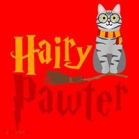 FUNNY Pun Hairy Pawter TShirt Wizard Gift For Cat Lovers Santa Hat thumb 1