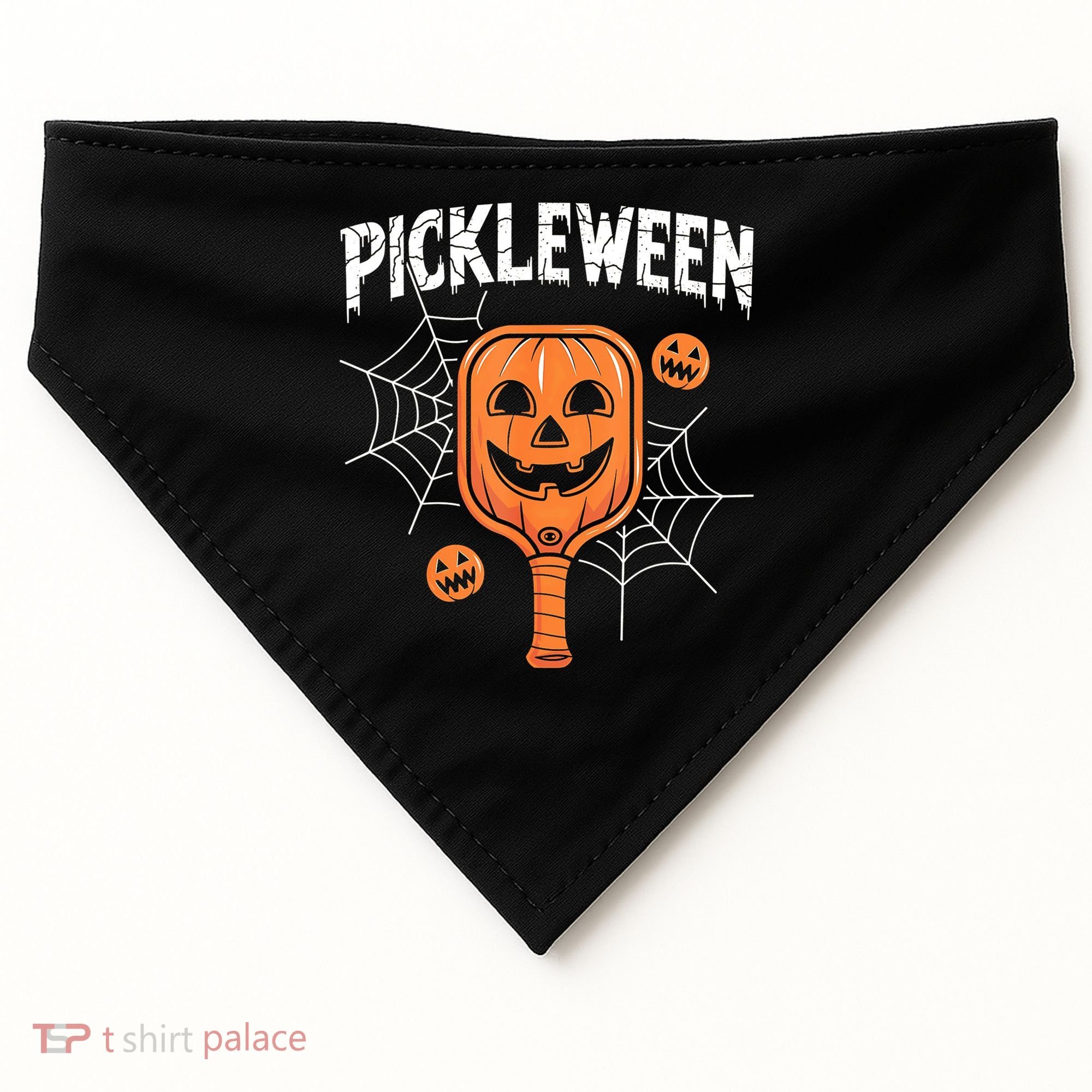 Funny Pickleween Halloween Pickleball Players Gift USA-Made Doggie Bandana