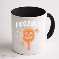 Funny Pickleween Halloween Pickleball Players Gift Coffee Mug thumb 1