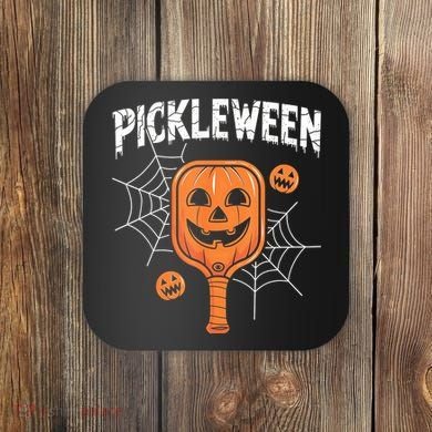 Funny Pickleween Halloween Pickleball Players Gift Coaster