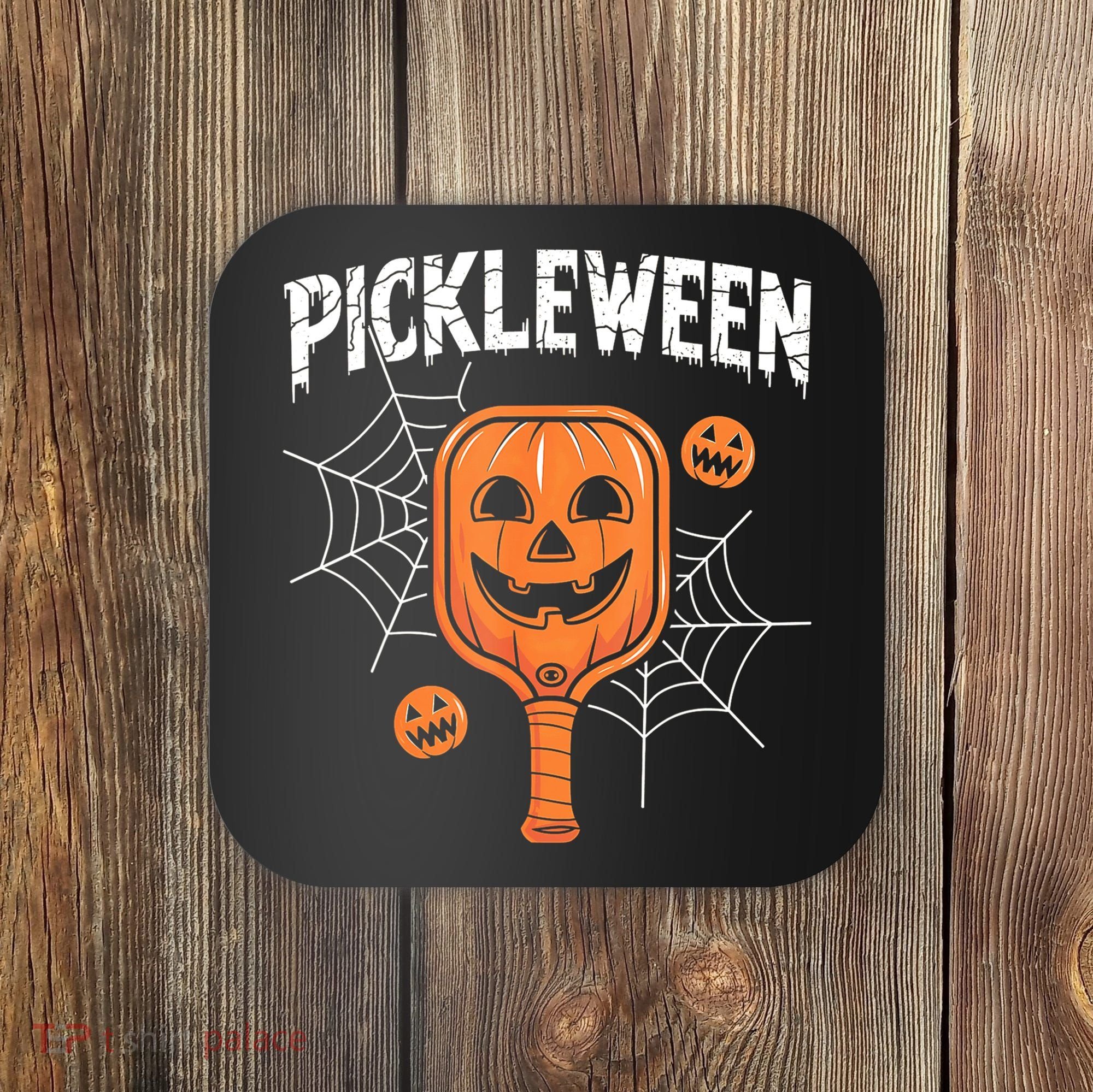 Funny Pickleween Halloween Pickleball Players Gift Coaster
