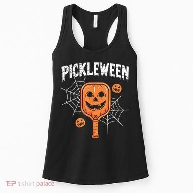 Funny Pickleween Halloween Pickleball Players Gift Women's Tank Top