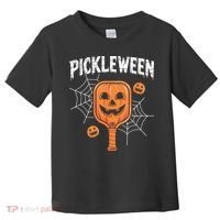 Funny Pickleween Halloween Pickleball Players Gift Toddler T-Shirt thumb 0